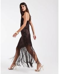 Vero Moda - Cami Strap Mini Dress With Fringe Detail Skirt - Lyst