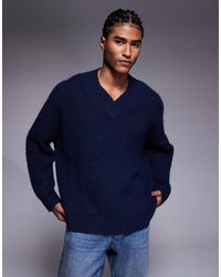 ASOS - Pull ultra oversize en maille avec col v - Lyst