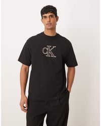 Calvin Klein - Elevated Bold Centre Front Stitch Logo T-shirt - Lyst