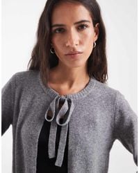 ONLY - Tie Front Knitted Cardigan - Lyst