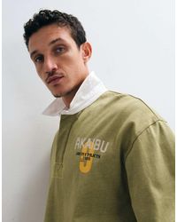 ASOS - Heavyweight Relaxed Rugby Polo With Graphic And Step Hem - Lyst