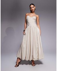 ASOS - Satin Bias Shift Dress With Bubble Hem - Lyst