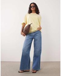 ASOS - Oversized T-shirt With Lace Trim At Hem - Lyst