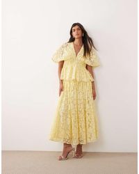 ARRANGE - Pleated Waist Embroidered Midaxi Skirt - Lyst