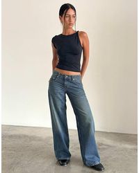 Motel - Roomy Extra Wide Low Rise Jeans - Lyst
