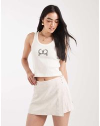 ASOS - Linen Look Wrap Skort - Lyst