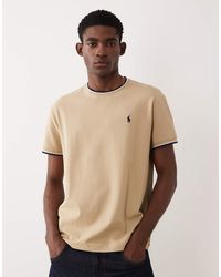 Polo Ralph Lauren - Classic Fit Icon Logo Tipped Collar Pique Mesh T-shirt - Lyst