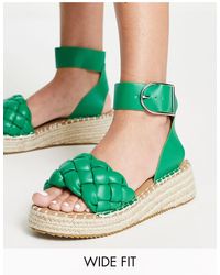Glamorous Sandalen Met Espadrille-plateauzool En Klittenbandjes Dames Schoenen voor voor Platte schoenen voor Espadrilles en sandalen 
