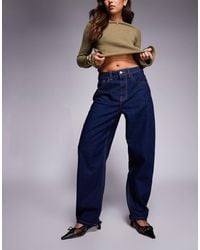 ASOS - High Waist Cropped Barrel Jean - Lyst