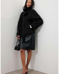 NA-KD - High Neck Belted Short Coat - Lyst
