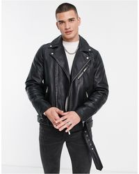 TOPMAN Herren Bekleidung Jacken Lederjacken hemdjacke aus kunstleder in Schwarz für Herren 