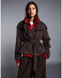 Bershka - Funnel Neck Trench Jacket - Lyst