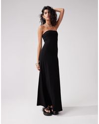 ASOS - Vestido Largo Con Escote Palabra De Honor Y Bajo Amplio De - Lyst