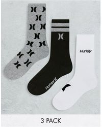 Hurley - Confezione da 3 paia di calzini multicolore - Lyst