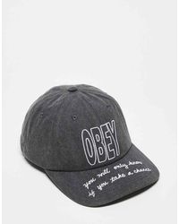 Obey - Gorra Negro Lavado Con Diseño De 6 Paneles Y Logo Pigment De - Lyst