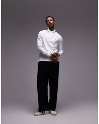 Tommy Hilfiger - Polo A Maniche Lunghe Bianca Con Profili A Contrasto - Lyst