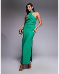 ASOS - Twist Neck Midi Dress With Hardware Trim - Lyst