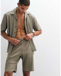 SELECTED - Pantalones Cortos Caquis De Canalé (Parte De Un Conjunto)-Verde - Lyst