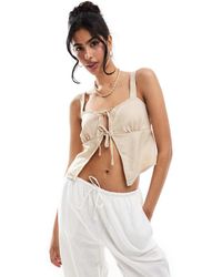 ONLY - Top Met Gestrikte Voorkant - Lyst