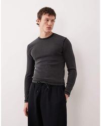 Weekday - Slim Fit Rib Long Sleeve T-shirt - Lyst