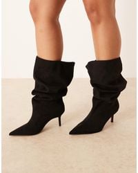 ASOS - Curve Cydney Slouch Pull On Knee Boots - Lyst