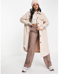 Missguided Longline Shacket - Natural