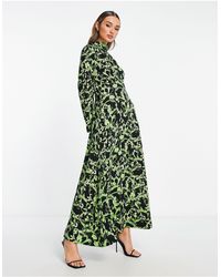 Y.A.S - High Neck Printed Maxi Dress - Lyst