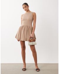 ASOS - Ribbed Sleeveless Bubble Hem Mini Dress - Lyst