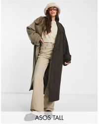 ASOS - Asos design - cappotto oversize elegante color pietra combinato - Lyst