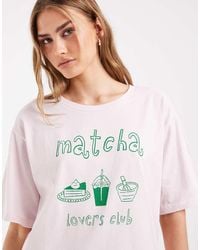 ONLY - Oversized T-shirt With Matcha Print - Lyst