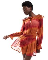 Wednesday's Girl - Vestito Da Mare Corto Sfumato Stile Bohémien - Lyst