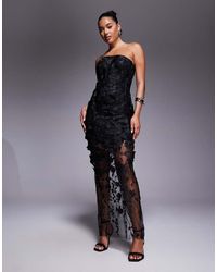 Jarlo - Embroidered Mesh Tube Midaxi Dress - Lyst