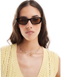 Aire - Titania Slim Cateye Sunglasses With Brown Smoke Lens - Lyst
