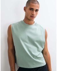 4505 - Cotton Cropped Lifting Tank With Quick Dry Finish - Lyst