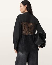 AllSaints - – ethel – hemdbluse aus spitze - Lyst