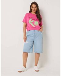 Yours Clothing - Denim Ripped Jorts - Lyst