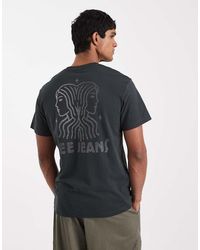 Lee Jeans - T-Shirt A Maniche Corte Comoda Nera Con Logo - Lyst