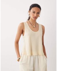 ASOS - Linen Blend Scoop Neck Tank Top - Lyst