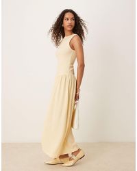 ASOS - Textured Maxi Dress With Dropped Waist - Lyst