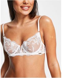 Bluebella - Marseille Bridal Embroidered Mesh Non Padded Balconette Bra With V Wire Detail - Lyst
