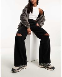 ASOS - Wide Leg Dad Jeans With Rips - Lyst