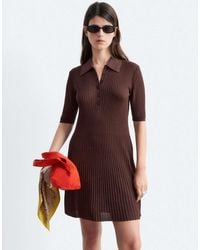 & Other Stories - Pleated Mini Dress With Button Up Collar - Lyst