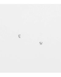 Kingsley Ryan - Pendientes De Botón Pequeños Con Diseño De Estrella Y Media Luna De Plata De Ley De - Lyst