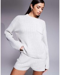The Frolic - Exclusive Cotton Rich Ribbed Knit Pocket Front Sweater - Lyst