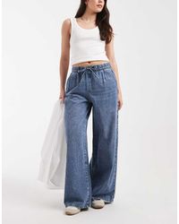 Vero Moda - Valeria Mid Rise Wide Leg Pull On Jeans - Lyst