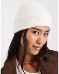 Miss Selfridge - Embroidered Hearts Knit Beanie - Lyst