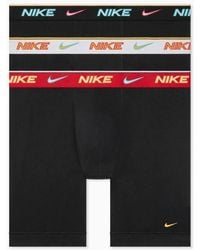 Nike - Dri-fit Essential Cotton 3 Pack Long Boxer Briefs With Red/gray/ Waistbands - Lyst