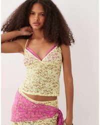 Motel - Calya Singlet Top With Bra Detail - Lyst