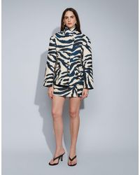 TOPSHOP - Co-Ord Zebra Print High Neck Blazer - Lyst