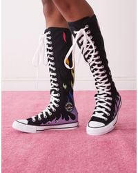 Converse - Chuck taylor pride all star knee hi - baskets montantes avec flammes multicolores - Lyst